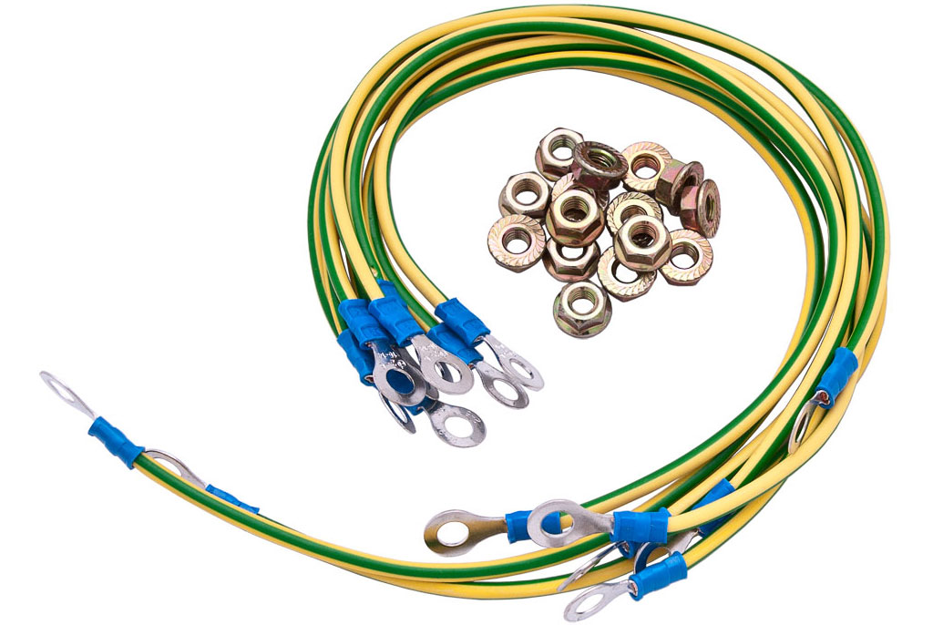 Все SKAT TB Cable 30/4  Набор кабелей заземления (30см - 4 шт, набор: гайка, шайба - 8 шт) видеонаблюдения в магазине Vidos Group