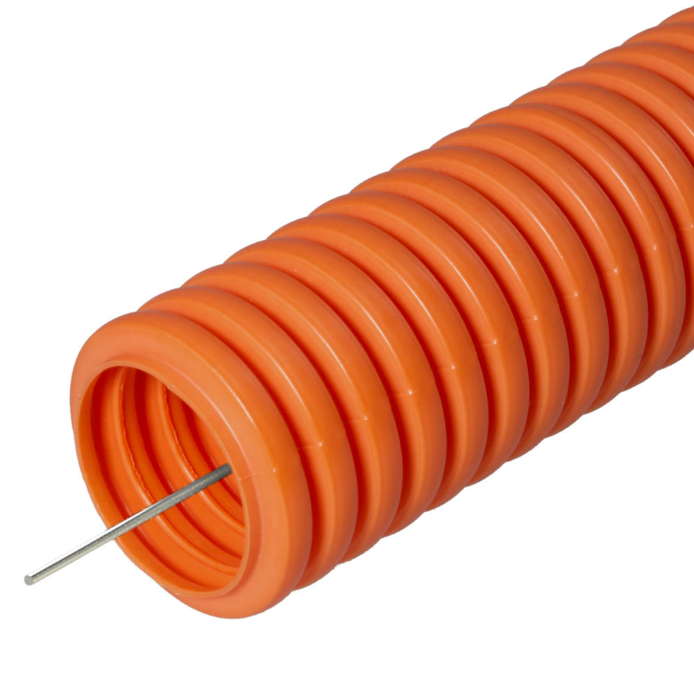 Все Труба гофрированная ПНД тяжёлая 750 Н безгалогенная (HF) оранжевая с/з d20 мм (50м/уп) Промрукав видеонаблюдения в магазине Vidos Group