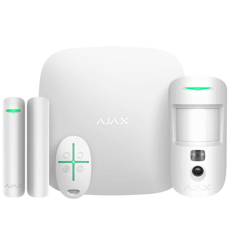 Все Ajax StarterKit Cam (W) Комплект радиоканальной охранной сигнализации видеонаблюдения в магазине Vidos Group