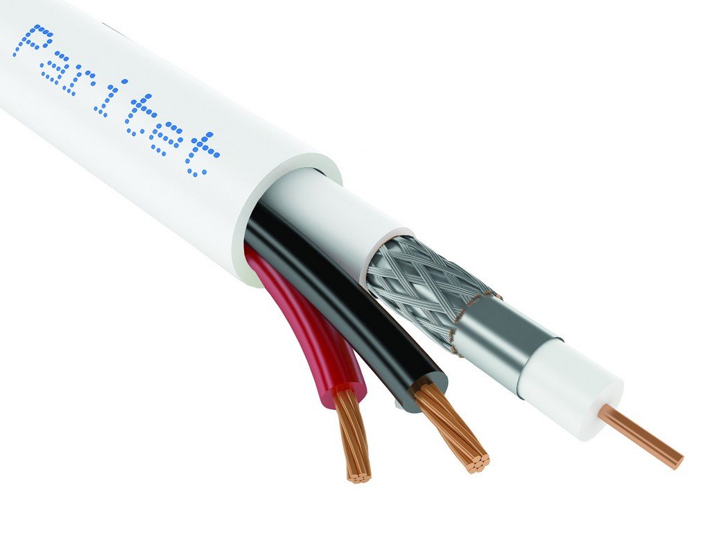 Паритет КВК-В-3ф 2х0,75 (белый) (Паритет) кабель комбинированный для видеонаблюдения