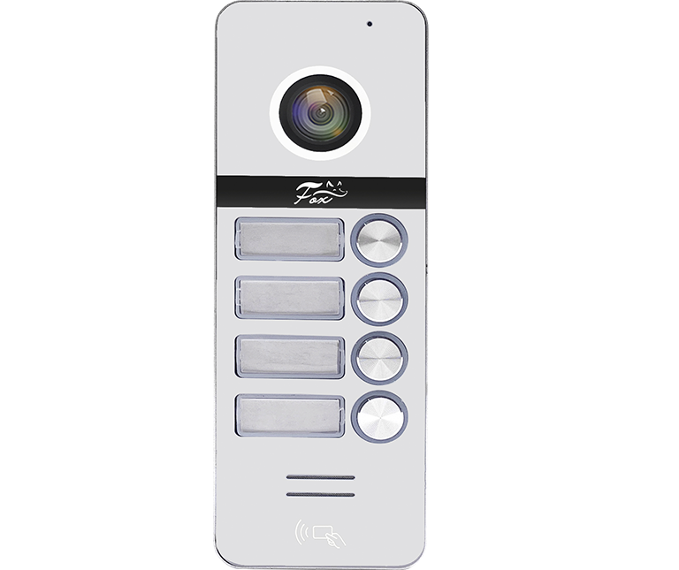 Все Fox FX-CP80 (Серебро) (4КН) вызывная AHD видео панель (1080p) 4-е кнопки вызова + считыватель Mifare видеонаблюдения в магазине Vidos Group