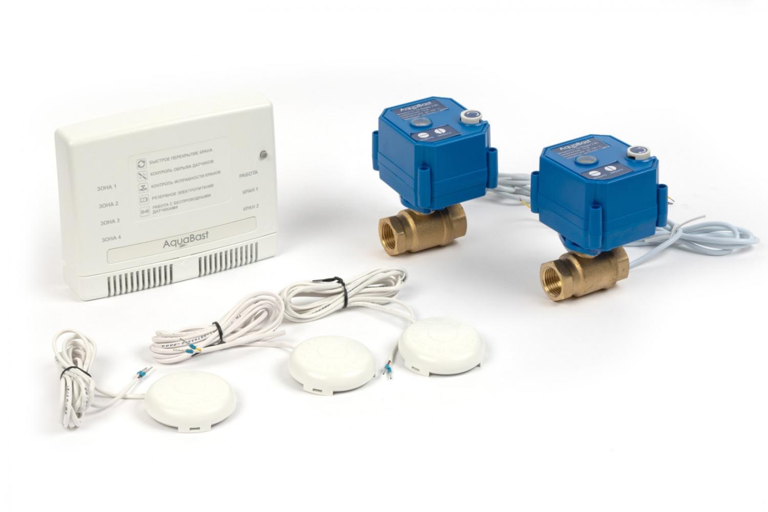 Все Бастион AquaBast Line Квартира 3/4" комплект защиты от протечки воды видеонаблюдения в магазине Vidos Group