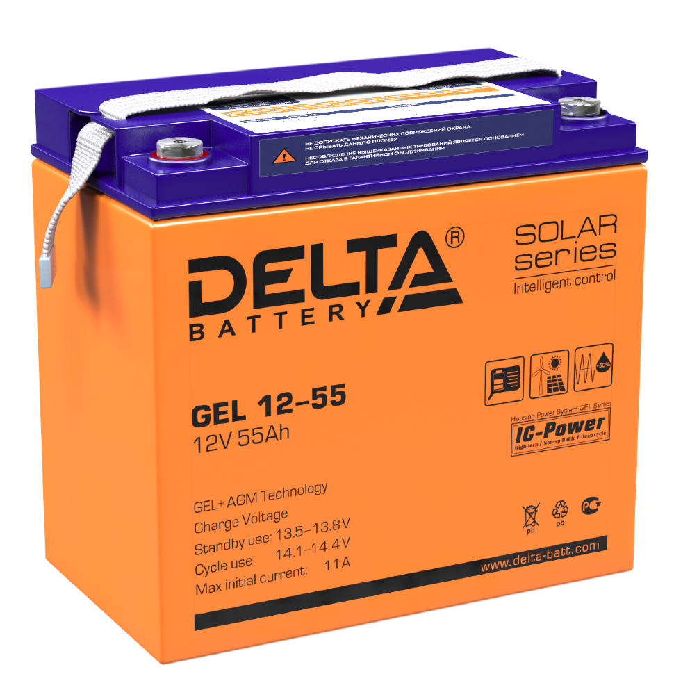 Все DELTA battery GEL 12-55 видеонаблюдения в магазине Vidos Group
