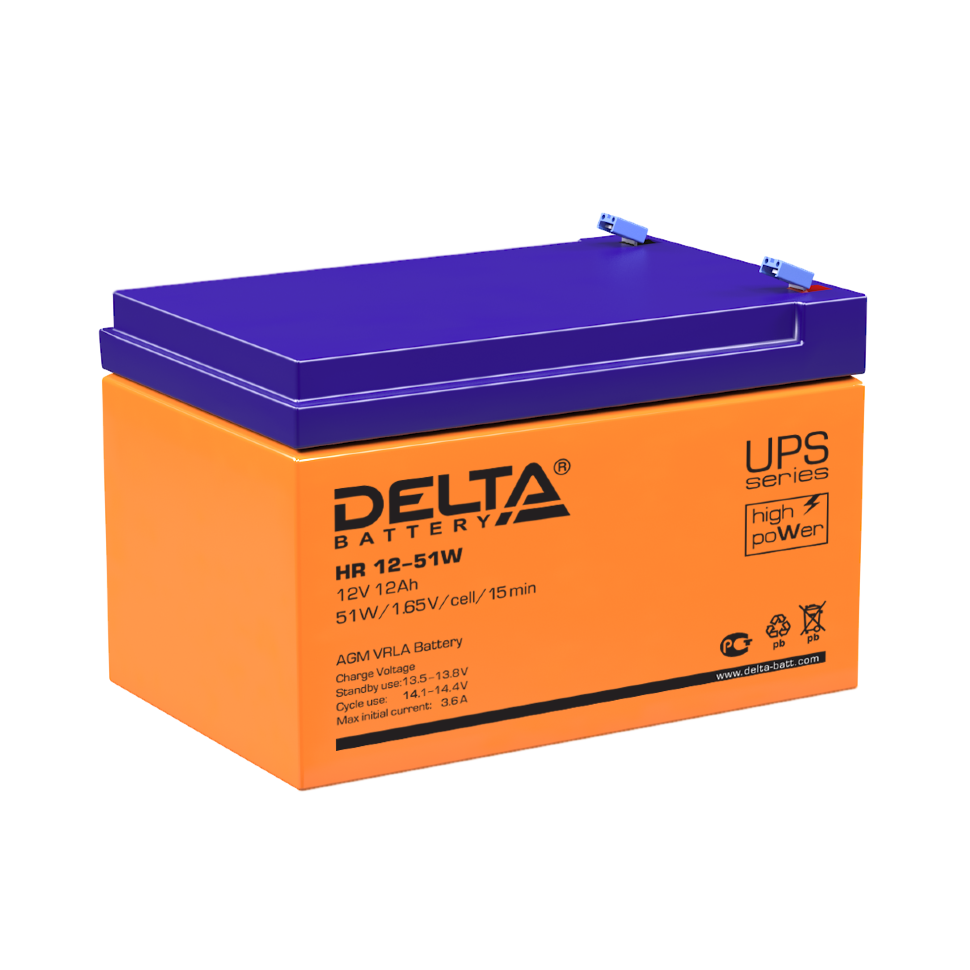 Все DELTA battery HR12-51W видеонаблюдения в магазине Vidos Group