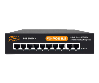 Fox FX-POE8.2 коммутатор 10 портов 10/100 Мбит/с, 8хPoE
