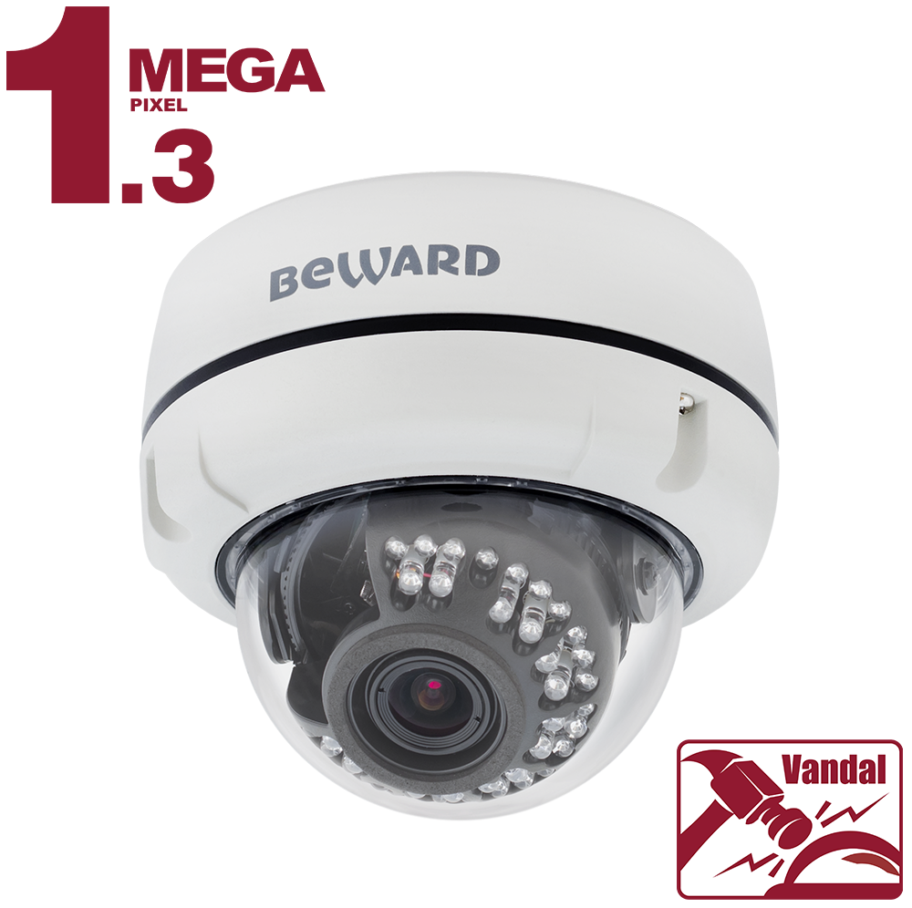 Все Купольная IP камера Beward B1510DV видеонаблюдения в магазине Vidos Group