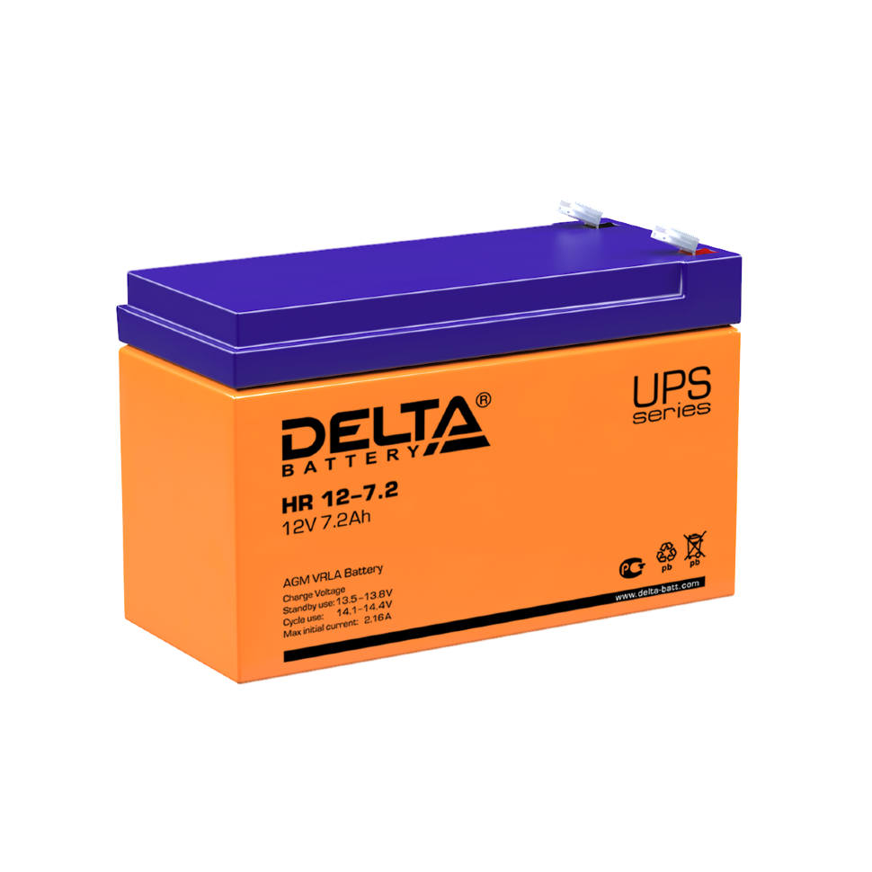 Все АКБ Delta HR 12-7.2 аккумулятор герметичный свинцово-кислотный видеонаблюдения в магазине Vidos Group